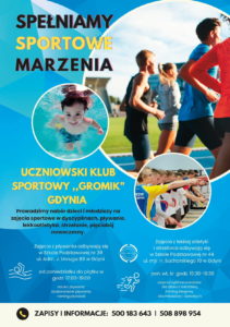 Plakat 2023 Gromik Gdynia nabór do klubu